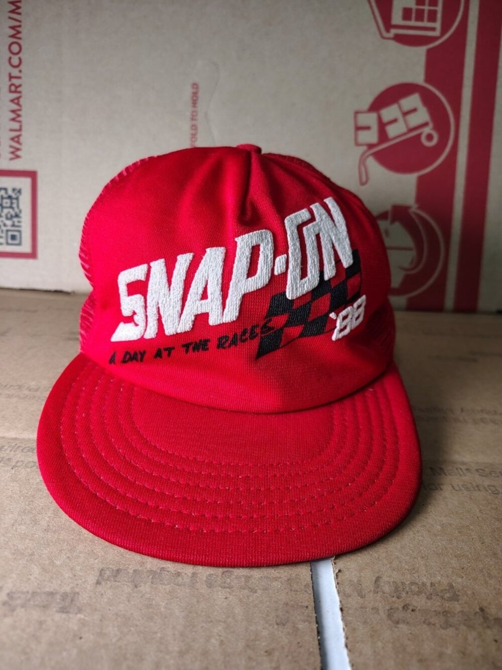 VINTAGE Snap-on Tools 88 A Day At The Races Mesh Trucker Hat Baseball Cap VTG